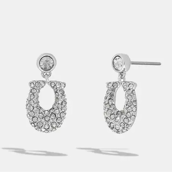 Coach Jewelry - Coach Silver Signature Pavé Earrings
NWT Dust bag included
